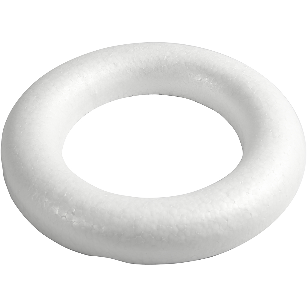 Ringen met platte achterkant, afm 30 cm, dikte 40 mm, wit, 1 stuk