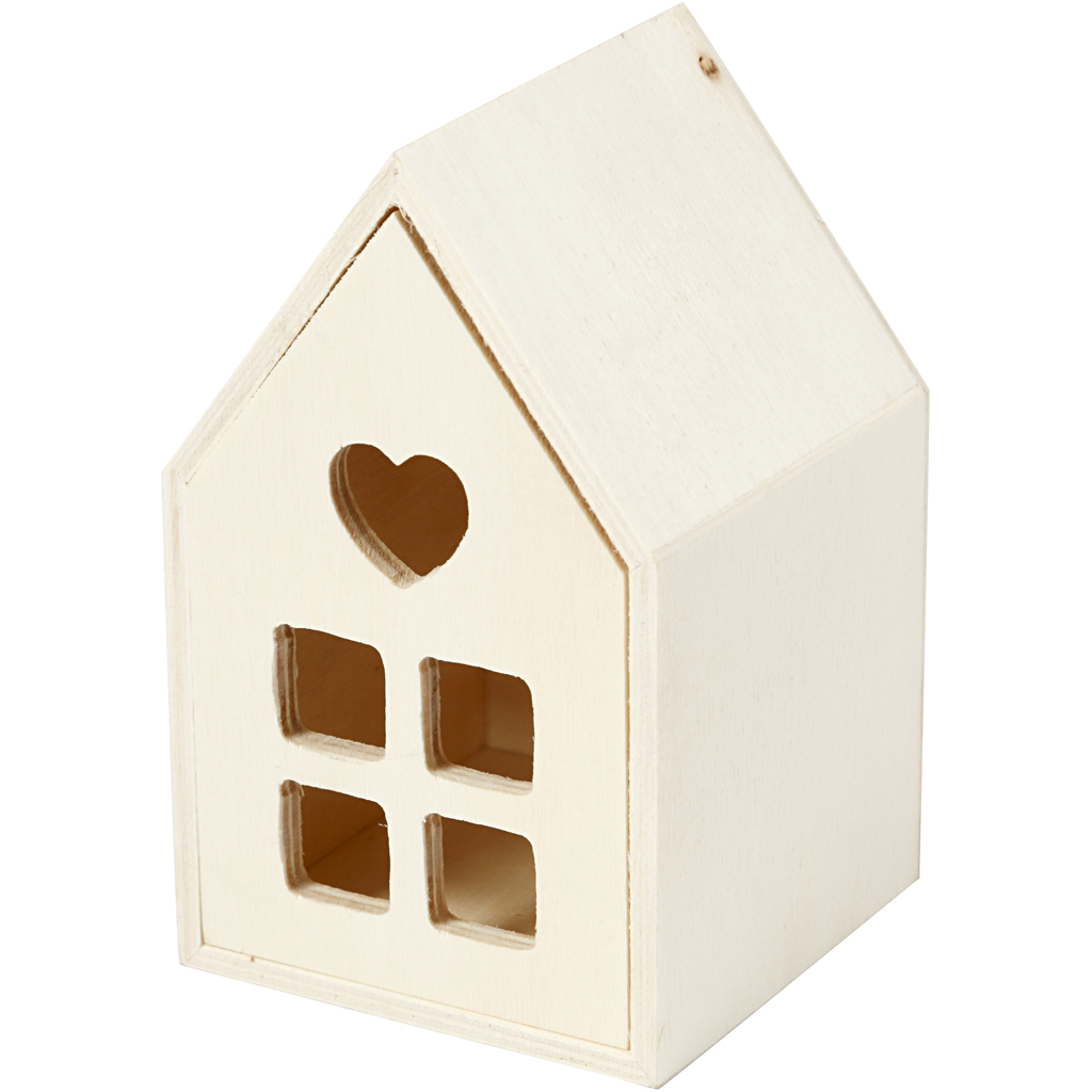 Huis met lade, H: 10,8 cm, D: 6,8 cm, 1 stuk