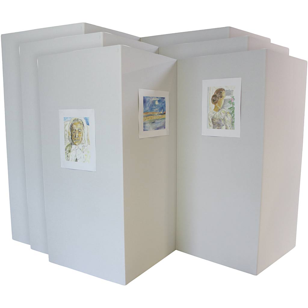 Presentatiewanden, H: 190 cm, B: 4x90 cm, dikte 4 mm, 3 stuk/ 1 doos