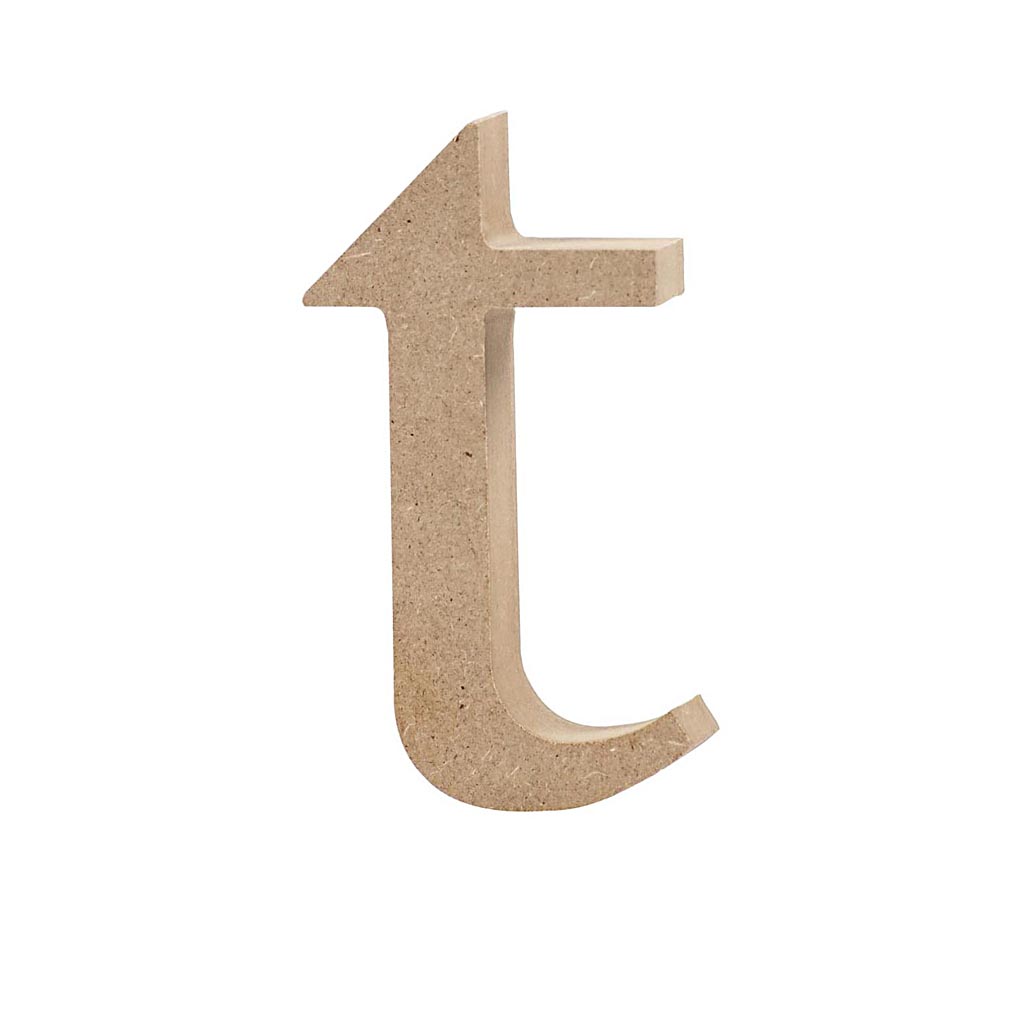 Letter, t, H: 10 cm, dikte 2 cm, 1 stuk