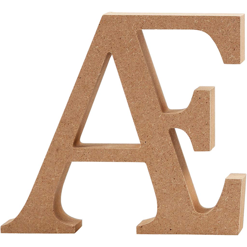 Letter, Æ, h: 13 cm, dikte 2 cm, MDF, 1stuk