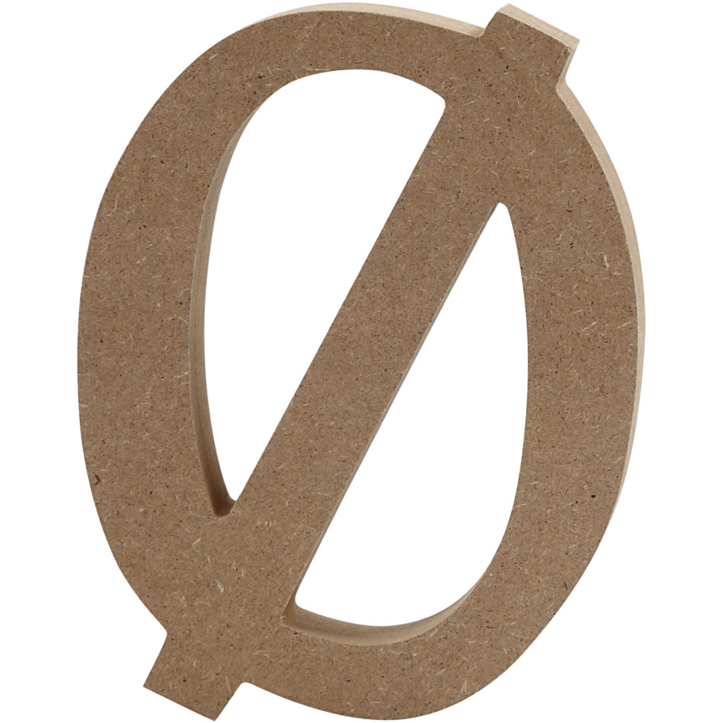 Letter, Ø, h: 13 cm, dikte 2 cm, MDF, 1stuk