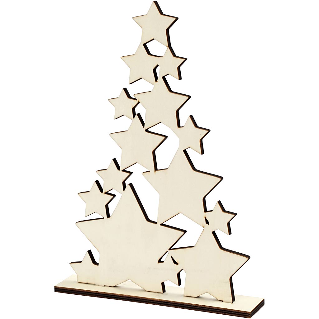 Kerstboom, H: 29,8 cm, D: 4 cm, B: 21,5 cm, 1 stuk