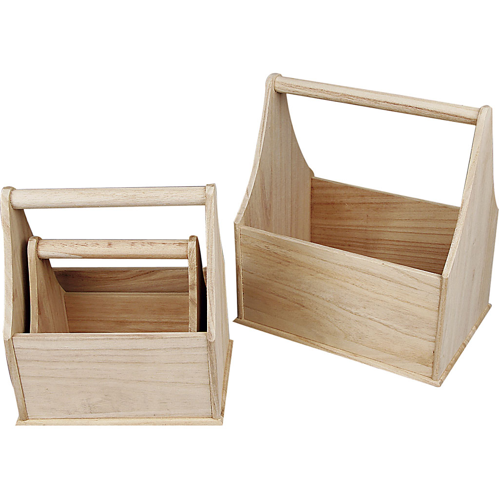 Creotime Flessenhouder, grootste maat 24x17,5x28 cm, Keizerin boom, 3 assorti