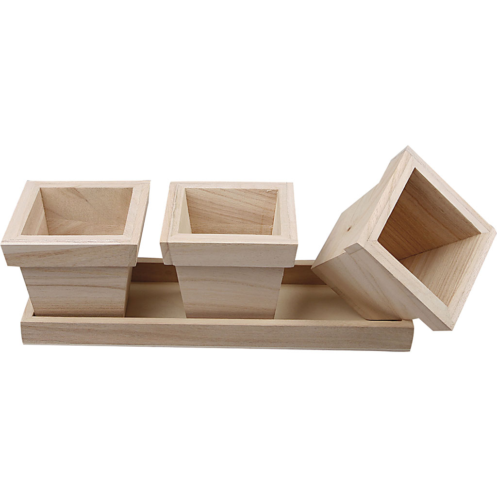 Bloempotten set, afm 27x9x9 cm, 1 set