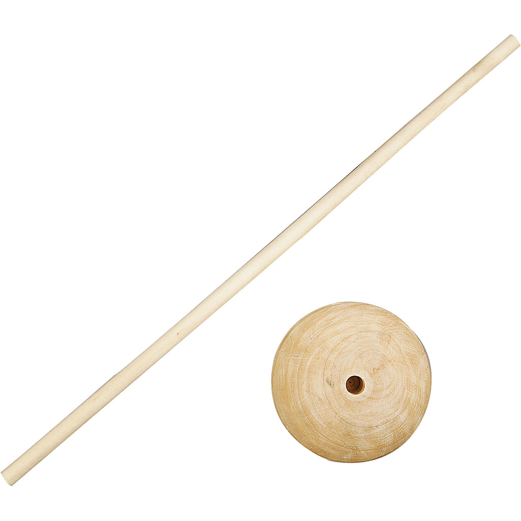 Rundstok Med Fod - H 30 Cm - ø 6,5 Cm - Hulstr. 8 Mm - 5 Sæt