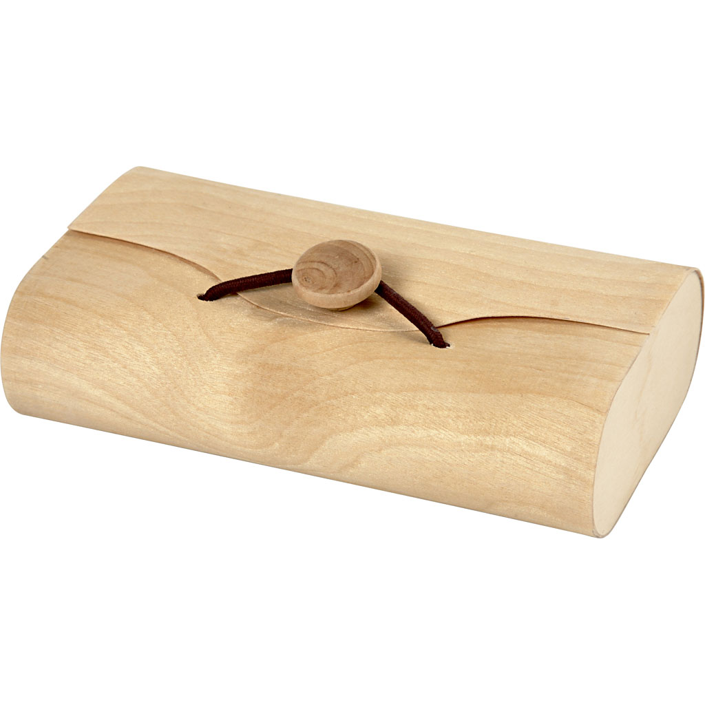 Creotime Houten Envelop Met Sluiting 13 X 8 X 3,5 Cm