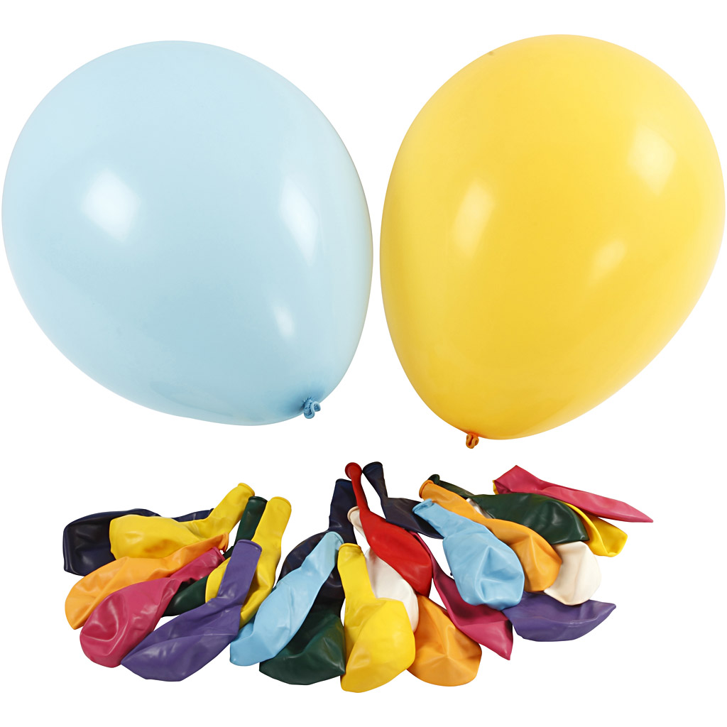 Balloner, diam. 43 cm, ass. farver, 50 stk./ 1 pk.
