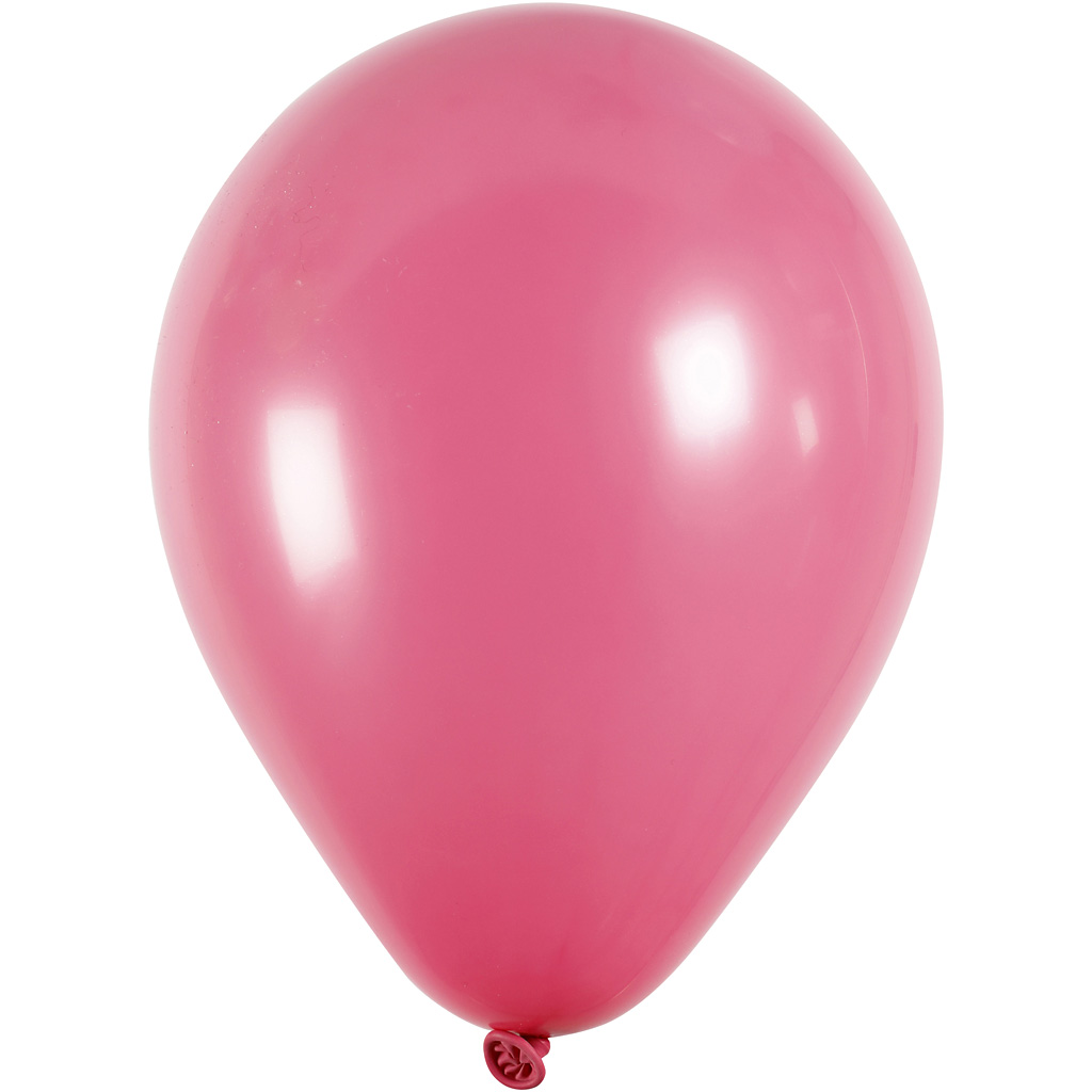 Balloner, runde, diam. 23 cm, mørk pink, 10 stk./ 1 pk.