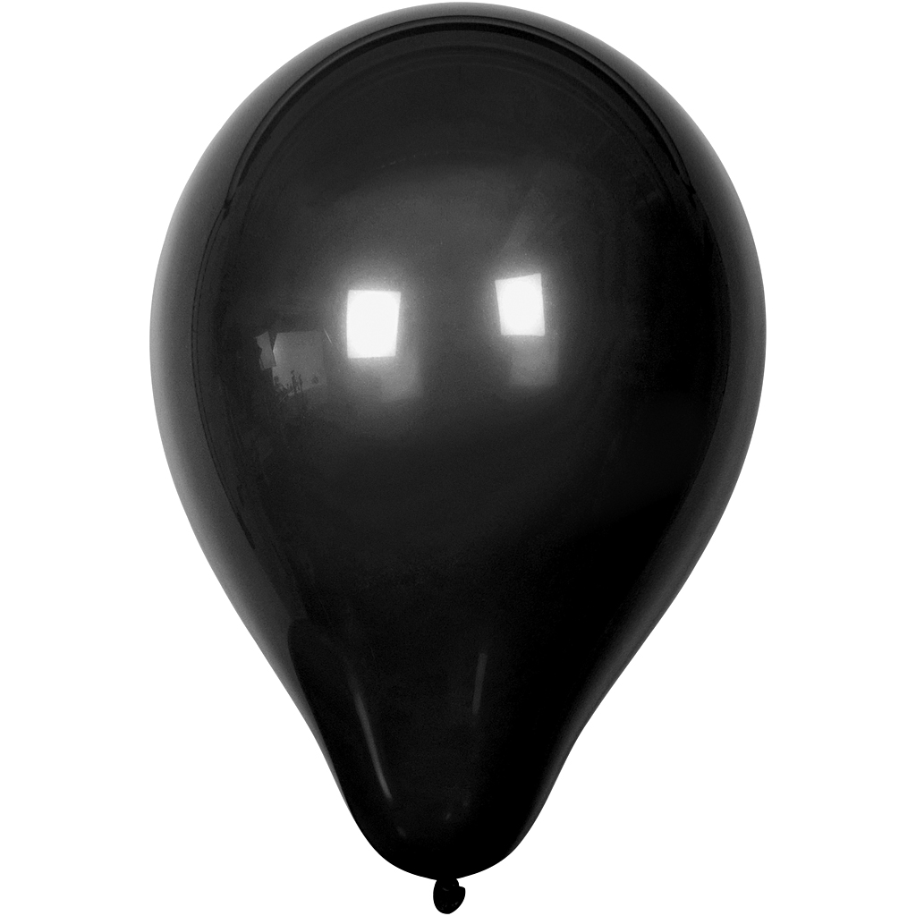 Balloner, diam. 23 cm, sort, 10 stk./ 1 pk.