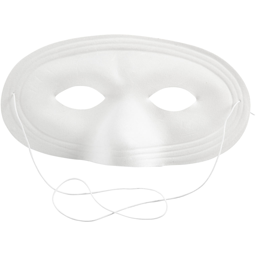 Masker, H: 10 cm, B: 17,5 cm, wit, 1 stuk