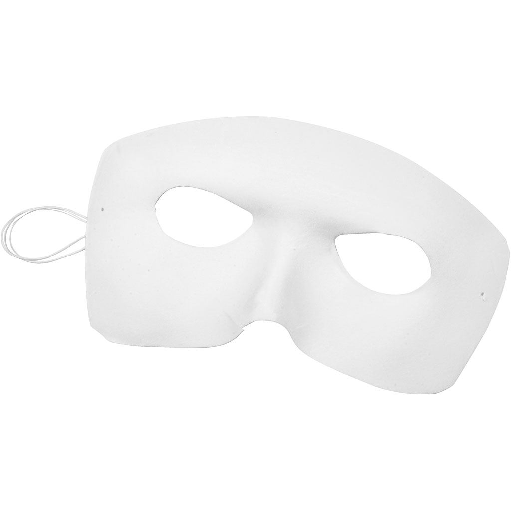 Masker, H: 12 cm, B: 17 cm, wit, 12 stuk/ 1 doos