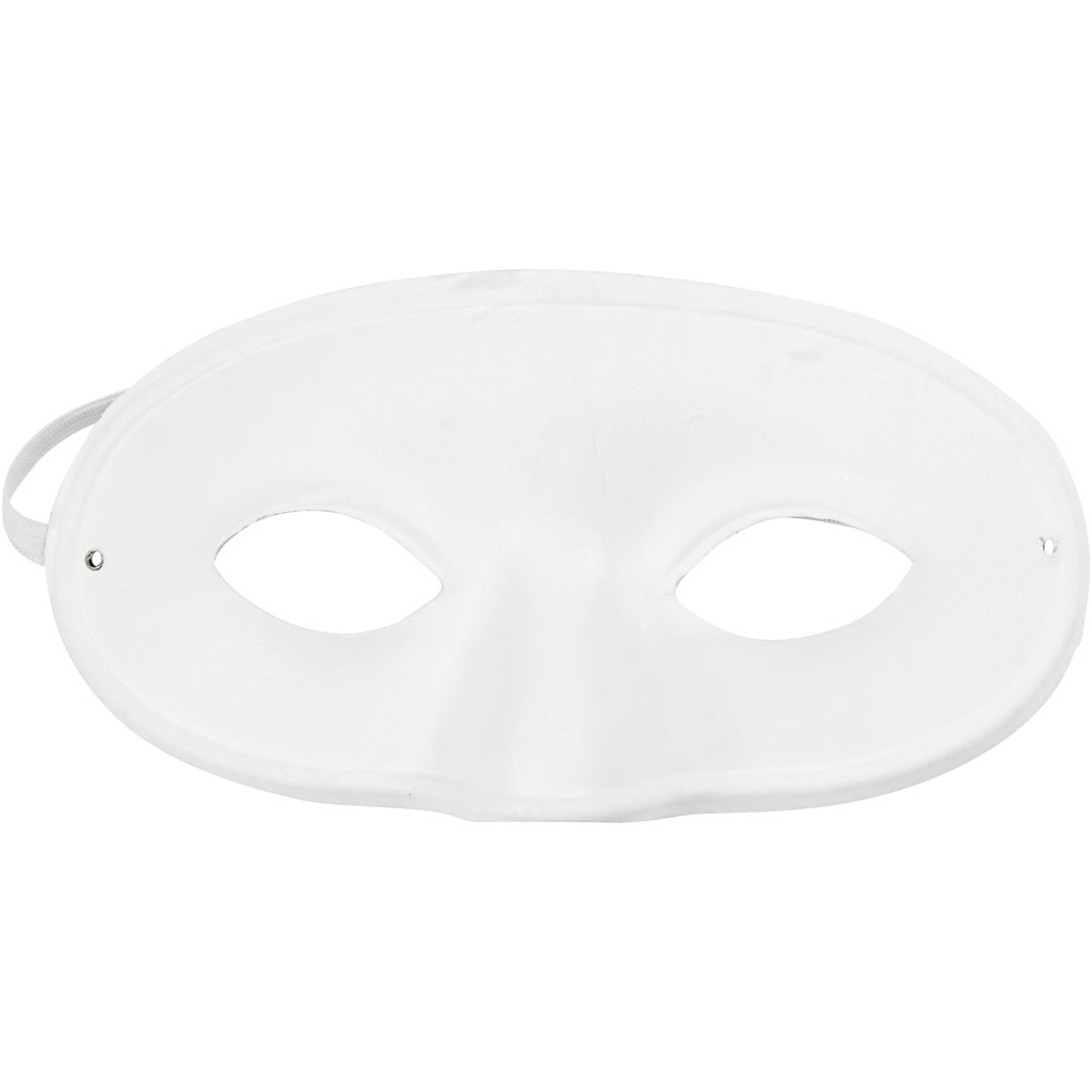 Masker, H: 9,5 cm, B: 18,5 cm, wit, 1 stuk