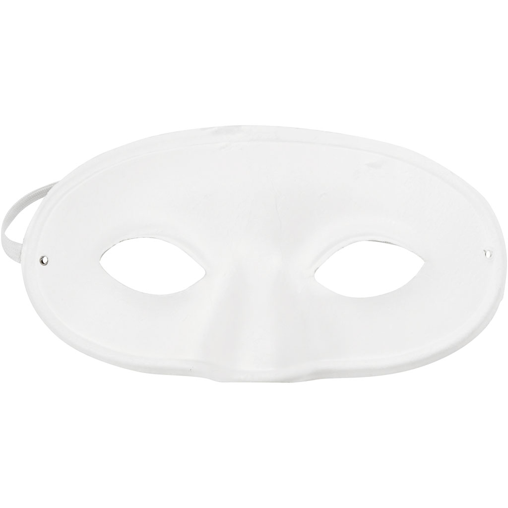 Masker, H: 9,5 cm, B: 18,5 cm, wit, 1 stuk