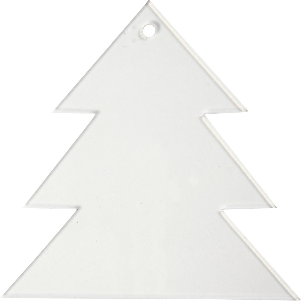 Acryl hangers, kerstboom, H: 8 cm, dikte 2 mm, 5 stuk/ 1 doos