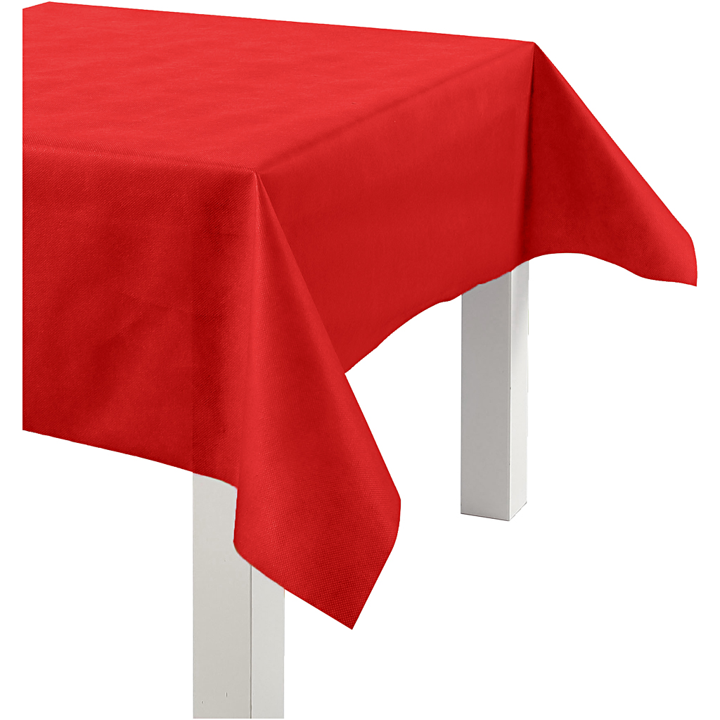 Tafelkleed van imitatiestof, B: 125 cm, 70 gr, rood, 10 m/ 1 rol