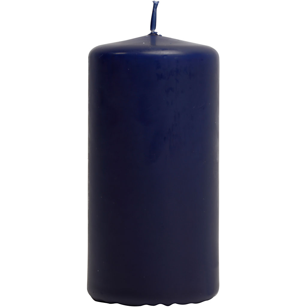 Kaarsen, H: 100 mm, d: 50 mm, blauw, 6 stuk/ 1 doos
