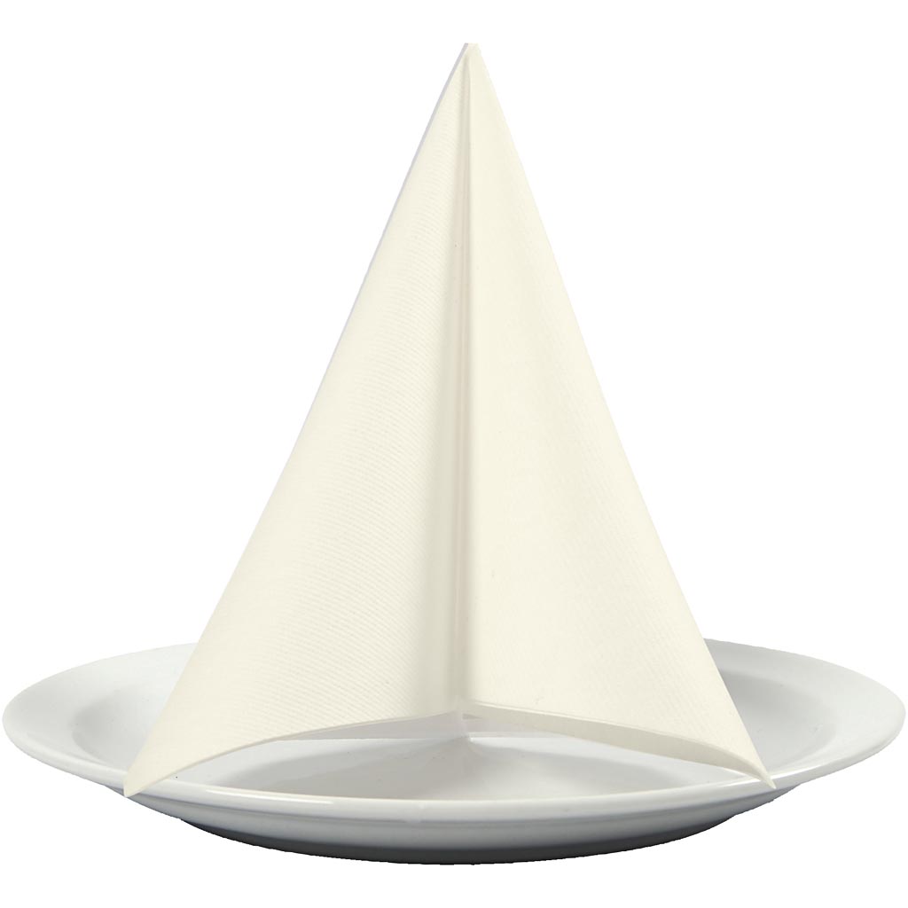 Servetten, afm 40x40 cm, 60 gr, off-white, 20 stuk/ 1 doos