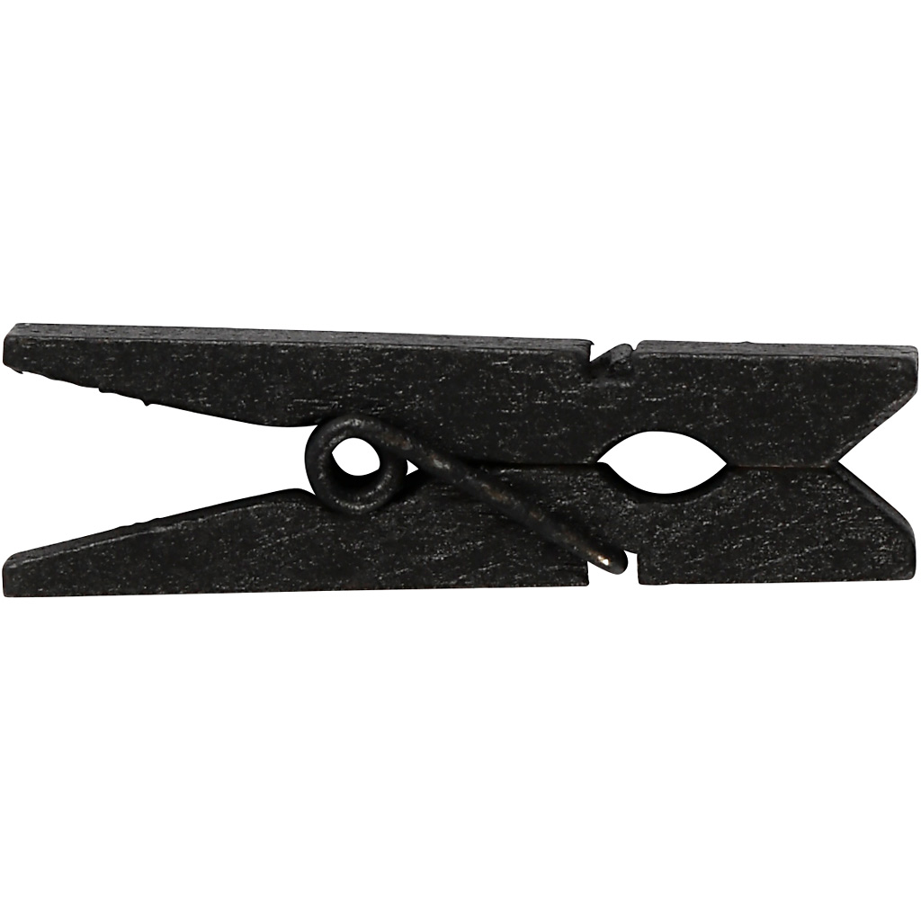 Mini wasknijper, zwart, afm 35x7 mm, dikte 9 mm, 20stuks