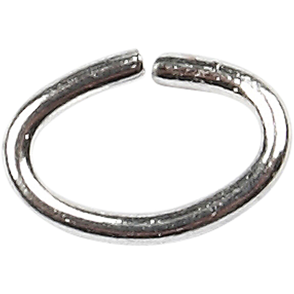 Ring, ovaal, dikte 0,7 mm, verzilverd, 50 stuk/ 1 doos