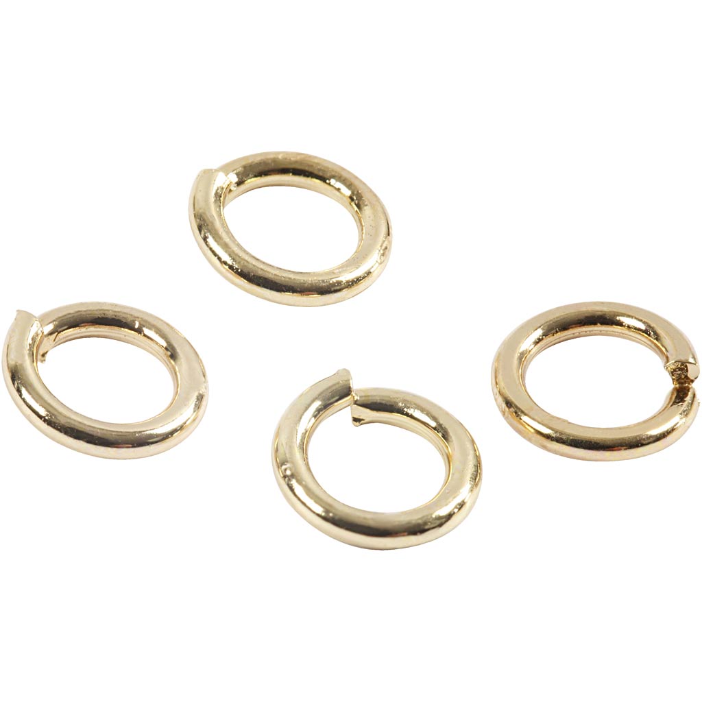 Ringen, dikte 0,7 mm, verguld, 500 stuk/ 1 doos