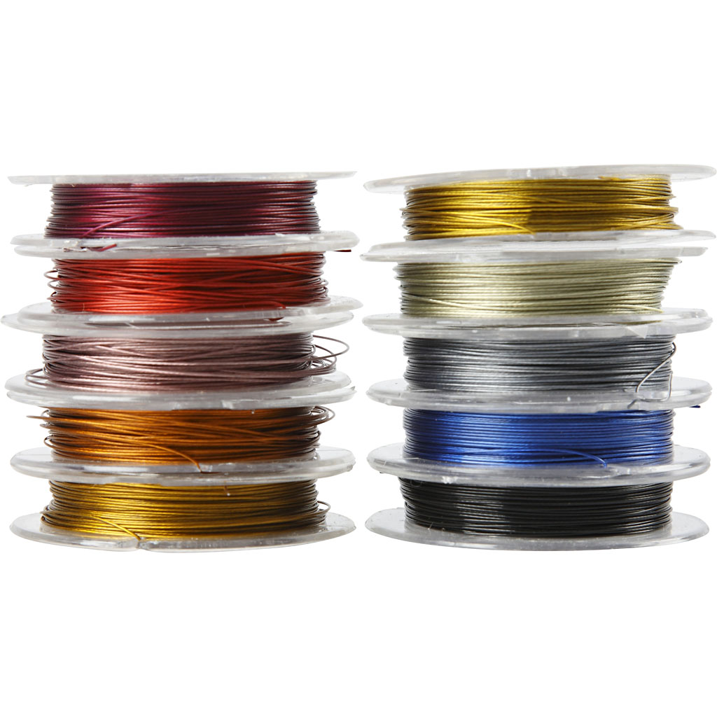 Sieradendraad, dikte 0,38 mm, diverse kleuren, 10x10 m/ 1 doos