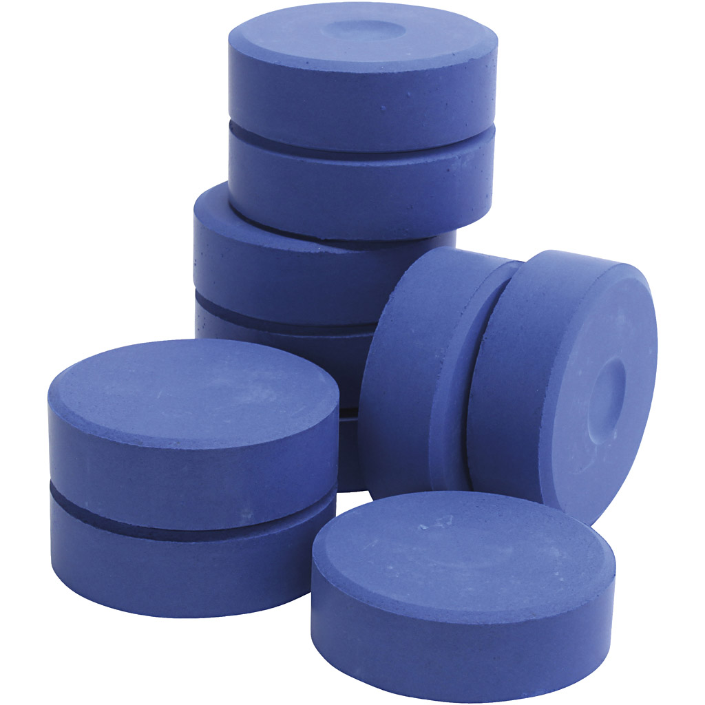 Tempera verfblokken 19 x 57 mm 10 stuks Blauw