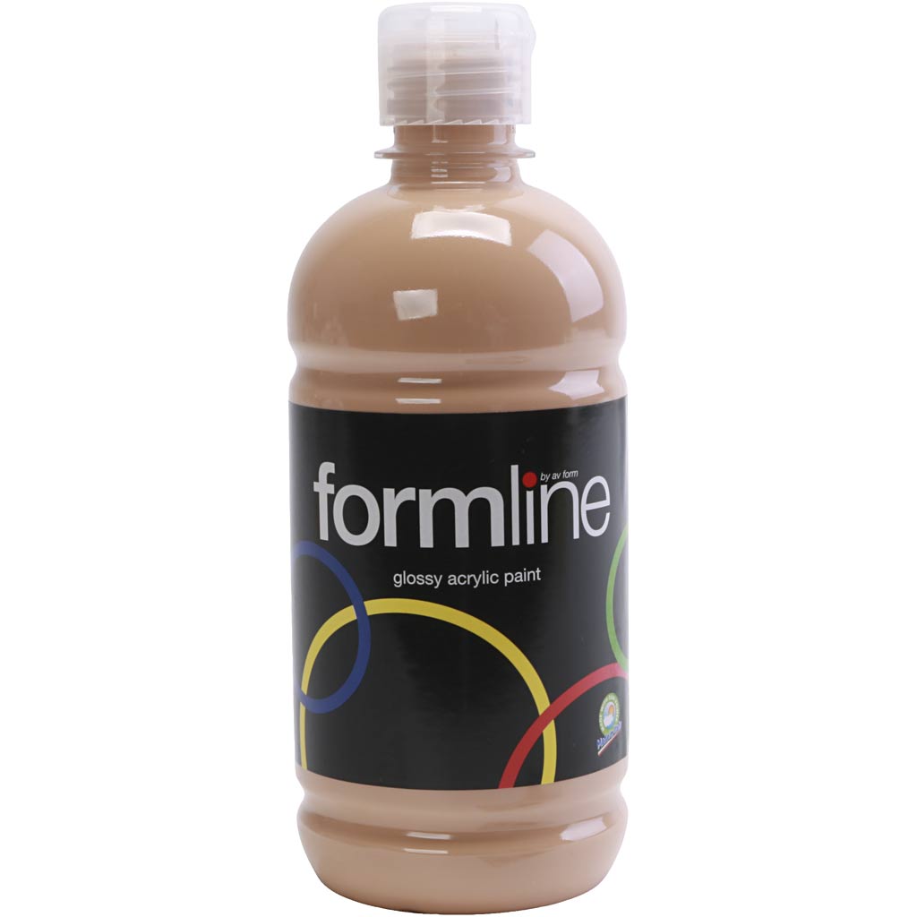 Akryl maling, blank, beige, 500 ml/ 1 fl.
