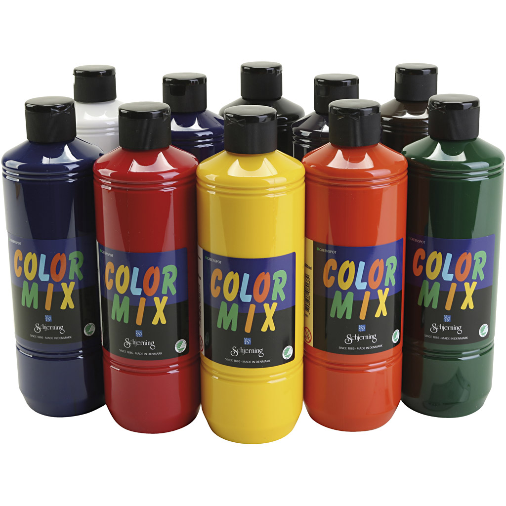 Verf - Diverse Kleuren - Milieuvriendelijk - Colormix - 10x500 ml