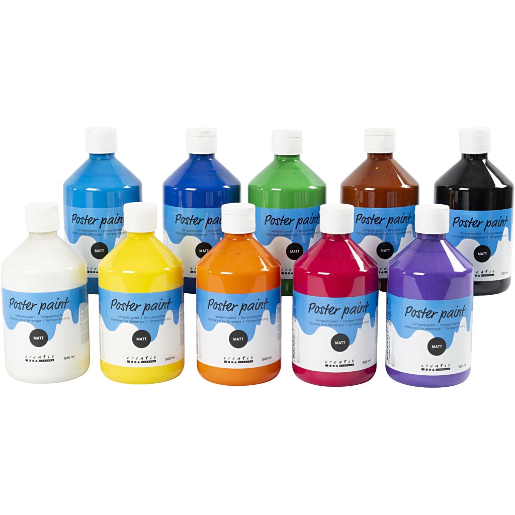 Cover verf, matt, diverse kleuren, 10x500 ml/ 1 doos