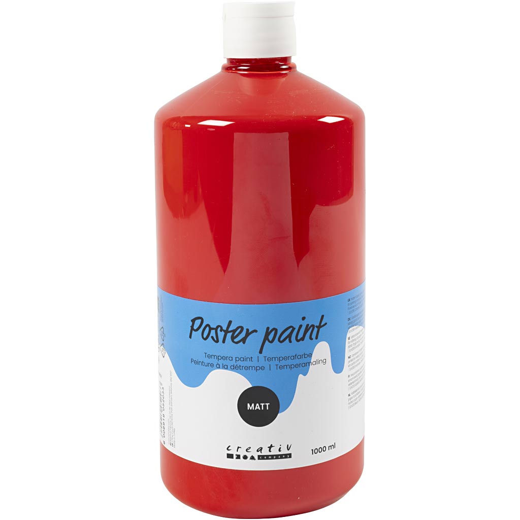 PRIMO schoolverf, matt, rood, 1000 ml/ 1 fles