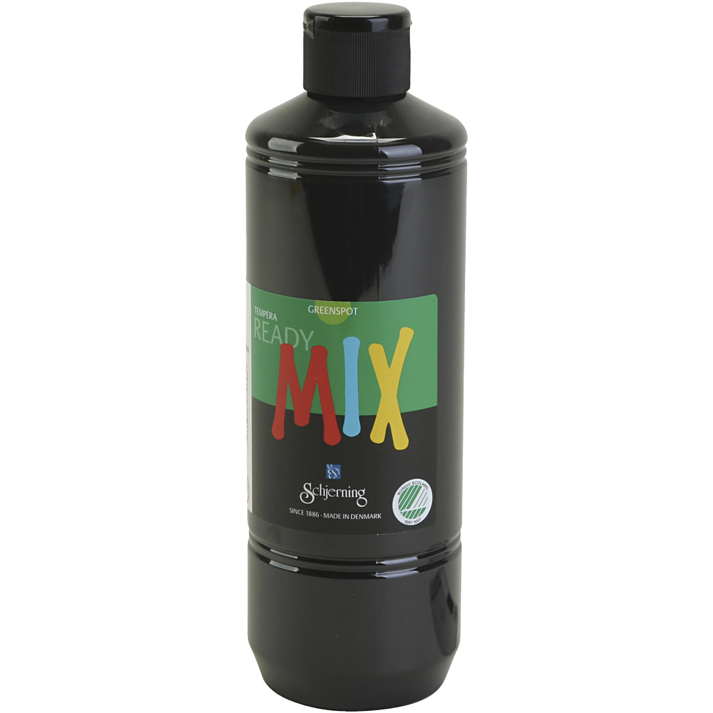 Greenspot plakaatverf, matt, zwart, 500 ml/ 1 fles