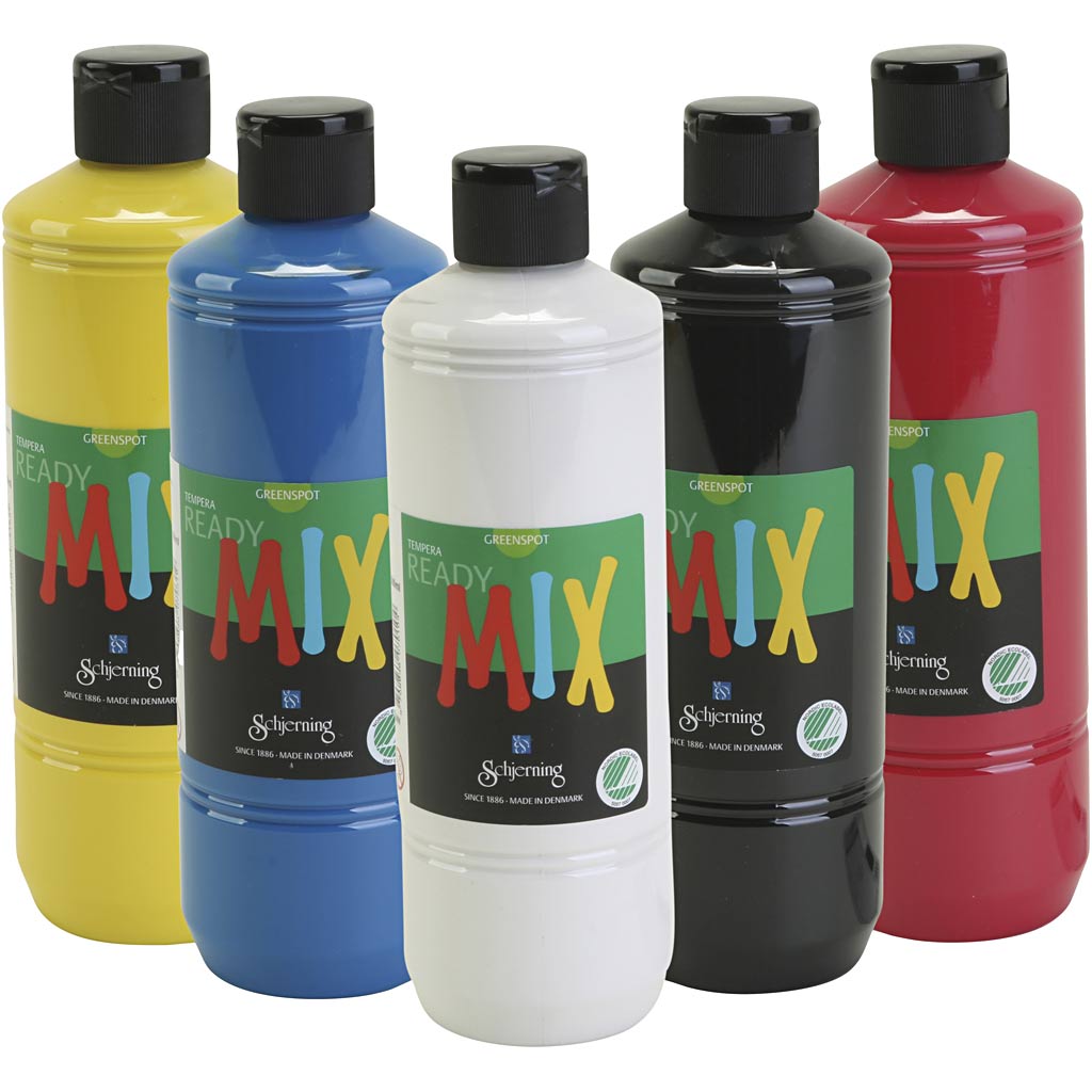 Plakkaatverf - Milieuvriendelijk - Diverse Kleuren - Matt - Greenspot - 5x500 ml