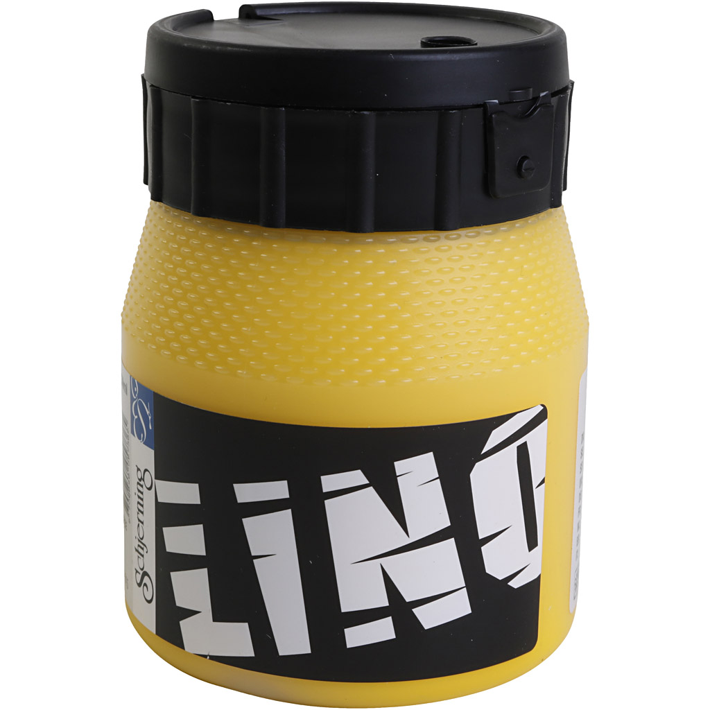 Linoleum verf, geel, 250 ml/ 1 Doosje