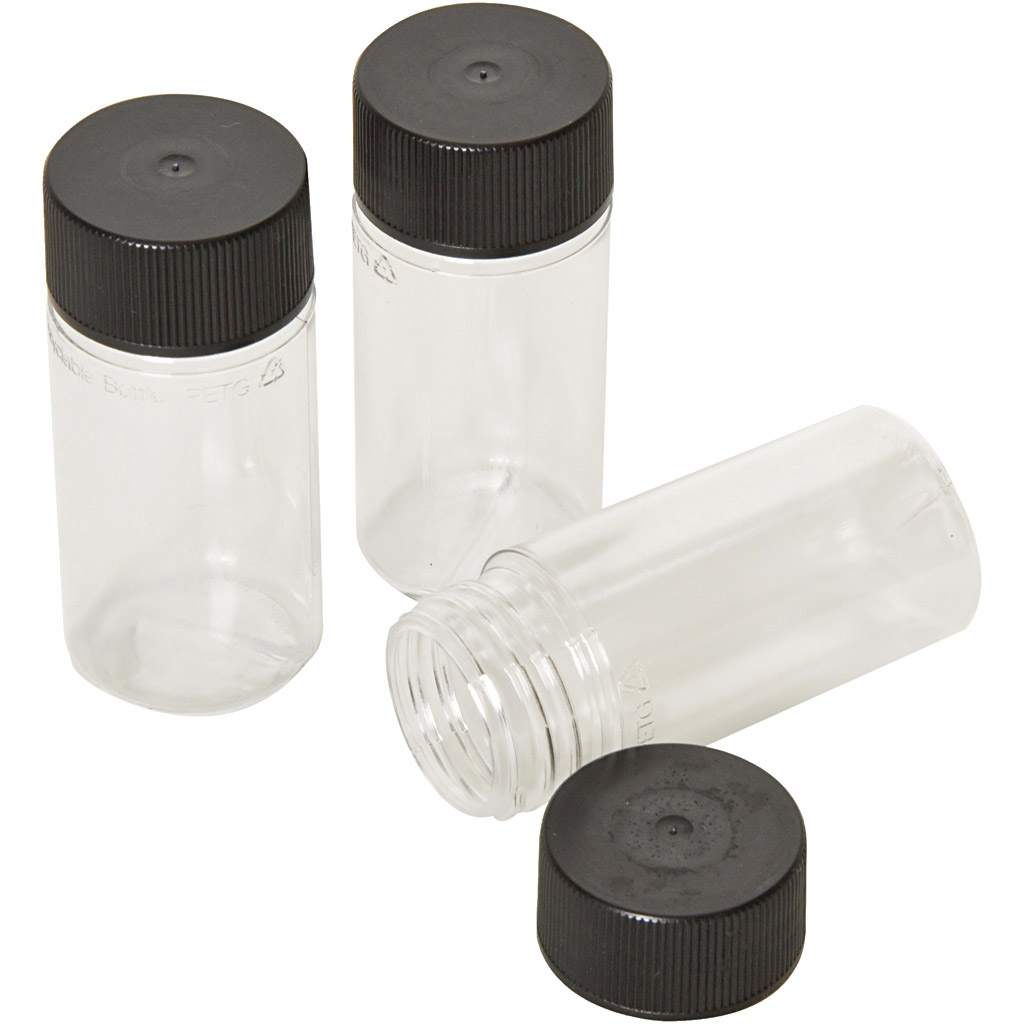 Plastic potje met schroefdeksel - 8,5x3,5cm - 10x50 ml