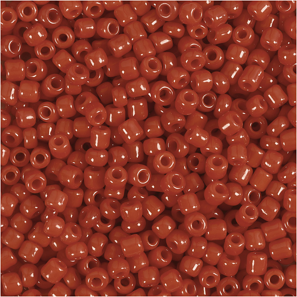 Rocailles, d: 3 mm, afm 8/0 , gatgrootte 0,6-1,0 mm, donkerrood, 500 gr/ 1 doos