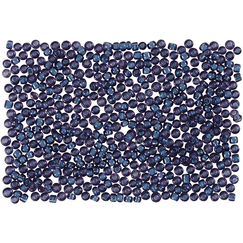 Rocailles, d: 1,7 mm, afm 15/0 , gatgrootte 0,5-0,8 mm, donkerblauw, 500 gr/ 1 zak