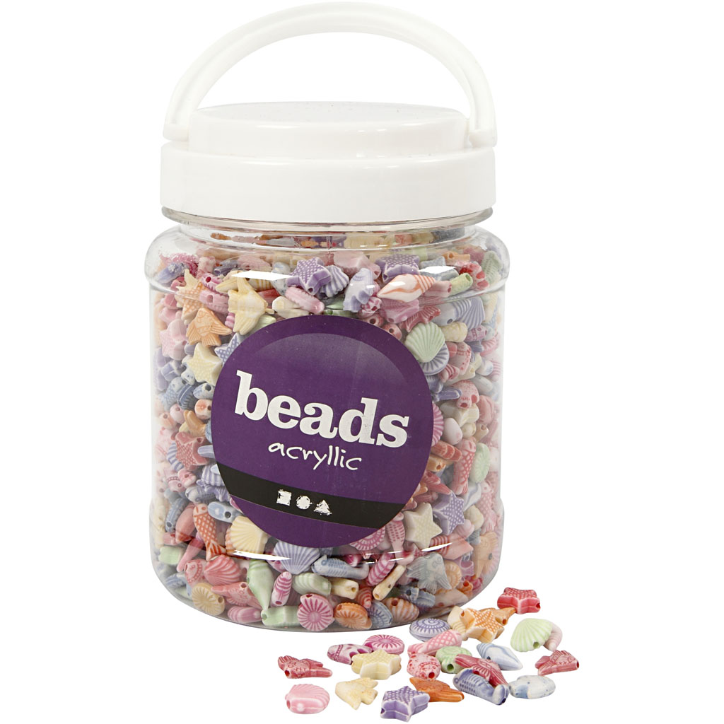 Pastel mix, afm 9-12 mm, gatgrootte 1,2 mm, 700 ml/ 1 Doosje, 500 gr