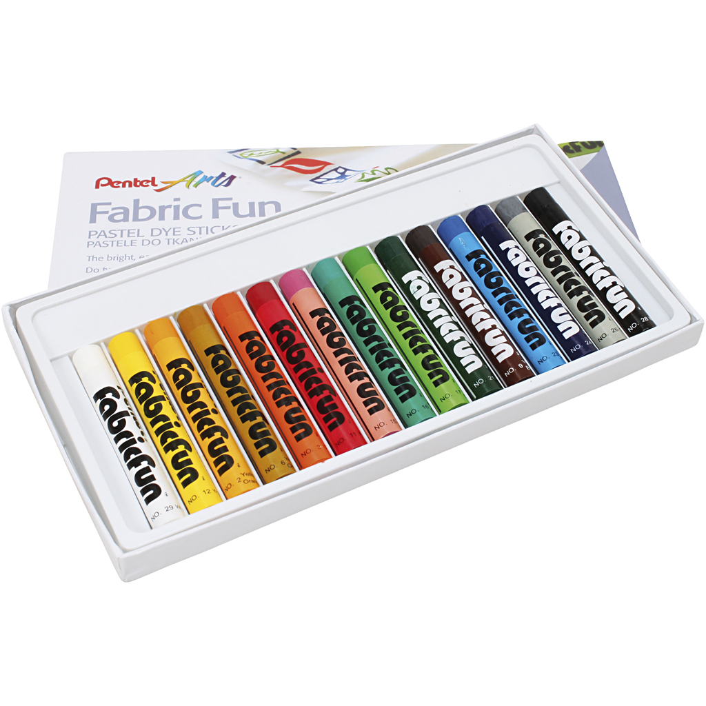 Pentel Textielkrijt PTS15 Doos 15 Kleuren