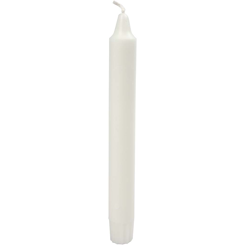 Kaarsen, H: 20 cm, d 23 mm, wit, 30 stuk/ 1 doos