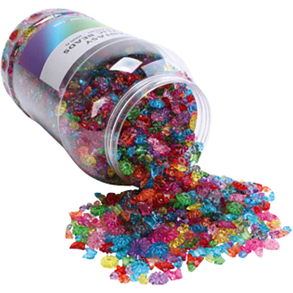 Emmer met plastic kralen, diverse kleuren, 3000 gr/ 1 doos