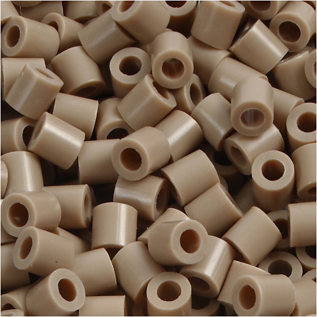 Strijkkralen, afm 5x5 mm, gatgrootte 2,5 mm, medium, beige (32248), 1100 stuk/ 1 doos