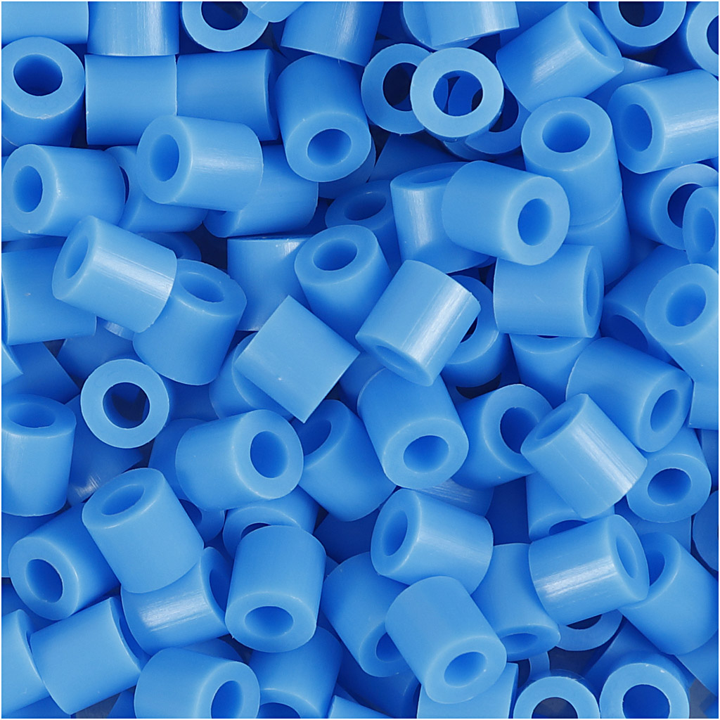 Strijkkralen, afm 5x5 mm, gatgrootte 2,5 mm, medium, blauw (32238), 1100 stuk/ 1 doos