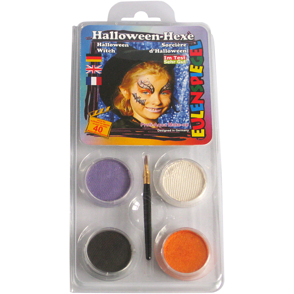 Eulenspiegel Schmink - Motieven set, halloween heks, diverse kleuren, 1 set