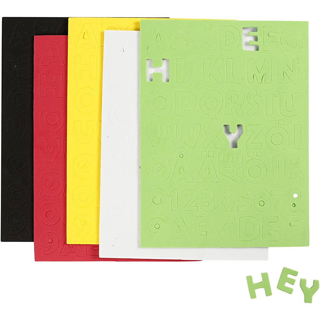 Mosgummi, str. 2-2,3 cm, tykkelse 2 mm, ass. farver, 5 ark/ 1 pk.