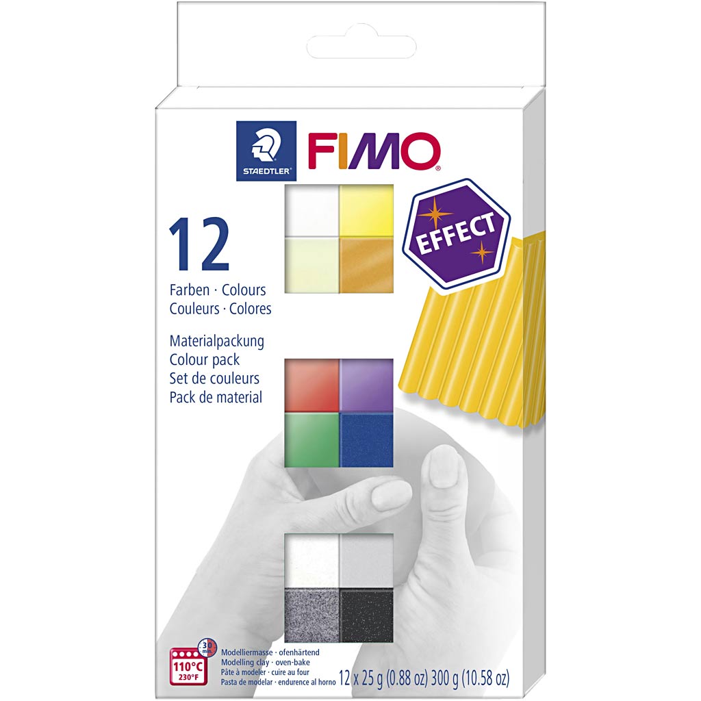 FIMO® Effect, diverse kleuren, 12x25 gr/ 1 doos