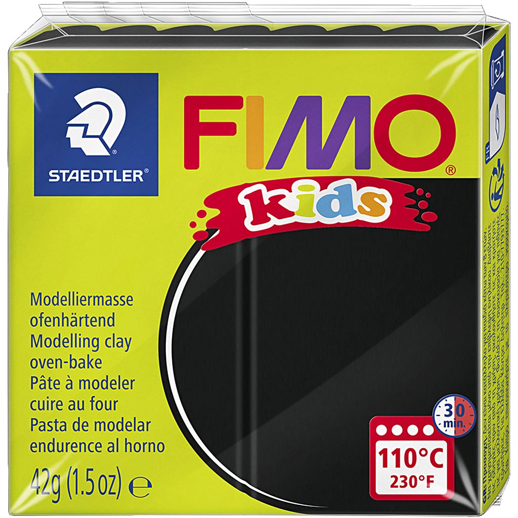 FIMO® Kids leire, svart, 42g/ 1 pk.