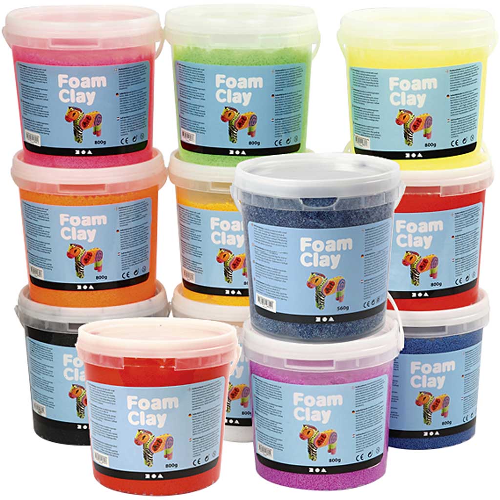 Foam Clay®, Inhoud kan variëren , diverse kleuren, 12x560 gr/ 1 doos