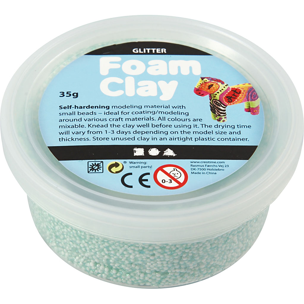 Foam Clay® , glitter, lys grønn, 35 g/ 1 boks