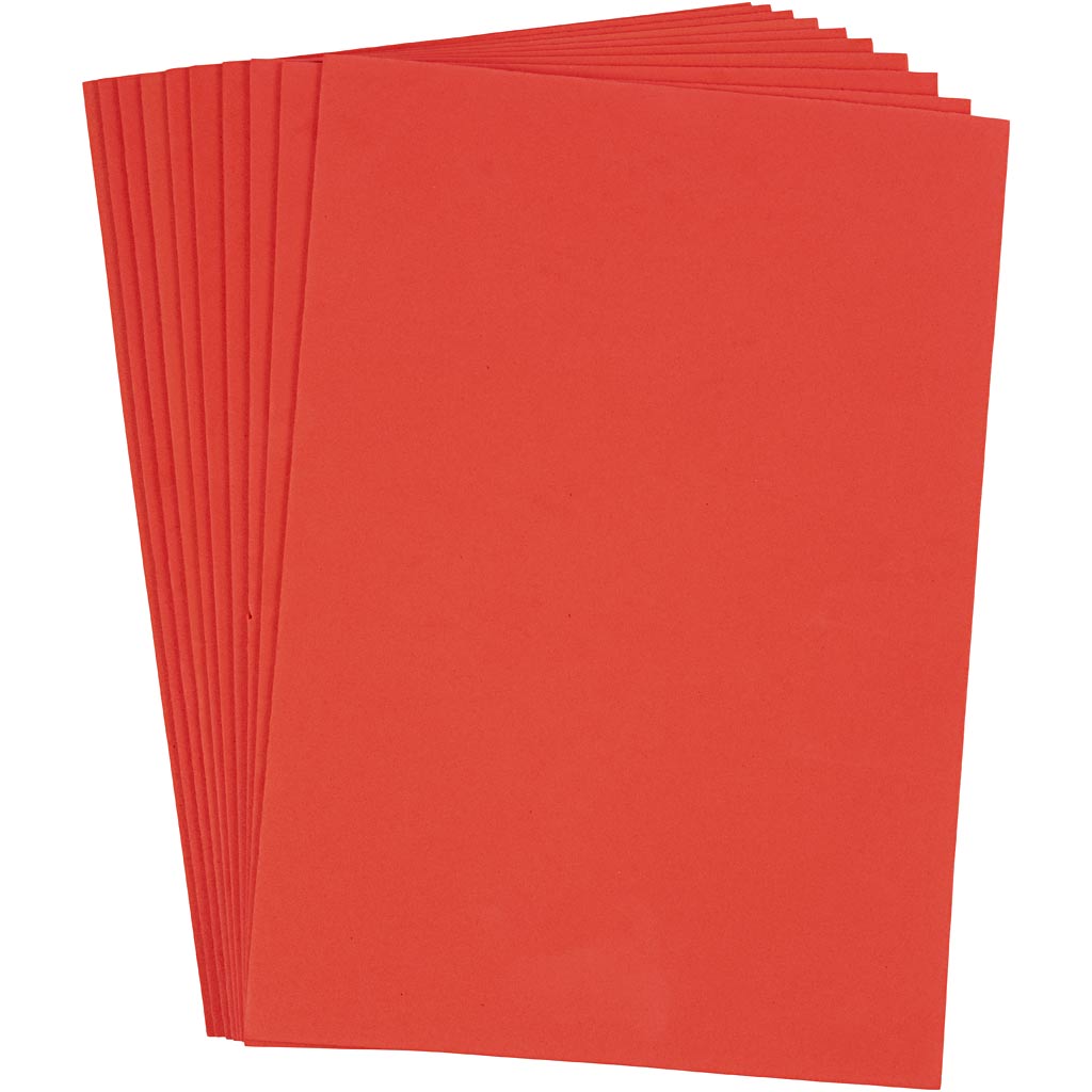 EVA Foam Vellen A4 21x30 cm dikte 2 mm rood 10vellen